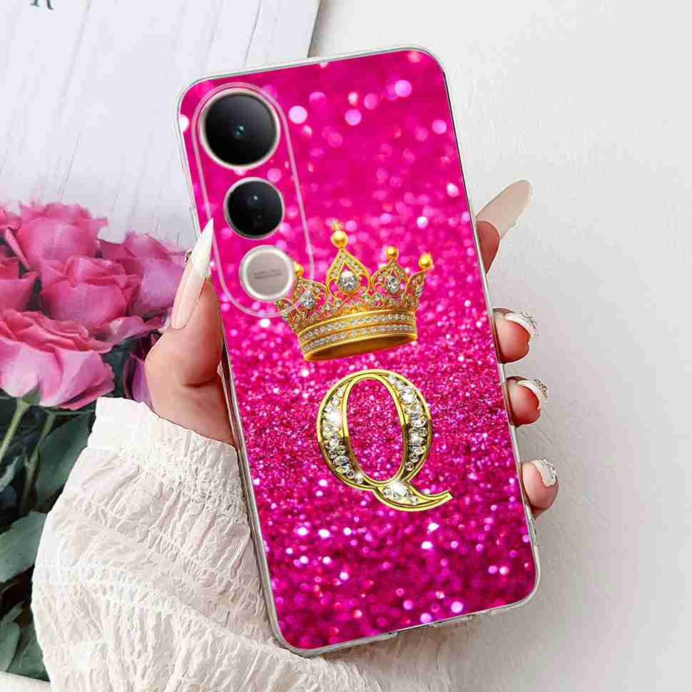 For Vivo V50 Lite 5G Case Luxury 26 Letters Cover Soft Silicone Phone Case For Vivo V50 Lite V50Lite 5G Back Cover Fundas