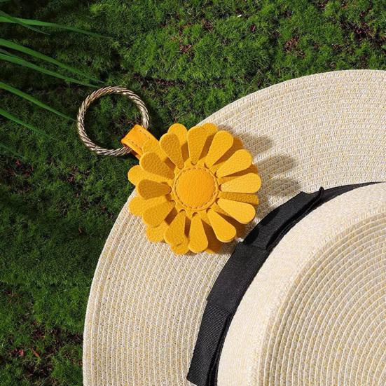 

Flower Magnetic Hat Clip Hands-Free Bag Faux Leather Cap Holder Handbag Luggage Hanging Vacation Traveling чорний
