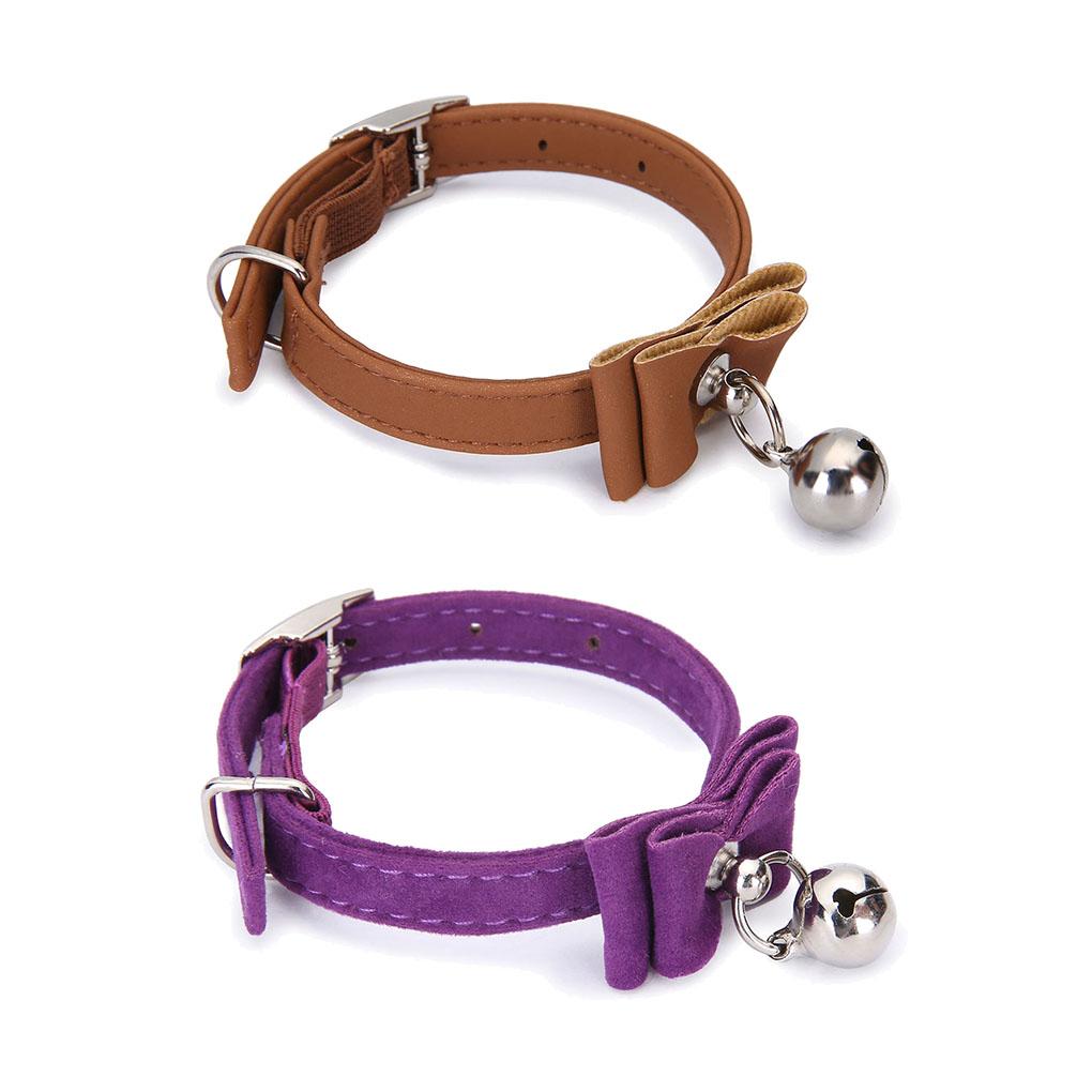 Cute Pet Dog Bowknot Bells Puppy Collar Kitten Necklace Chain Toys Adjustable