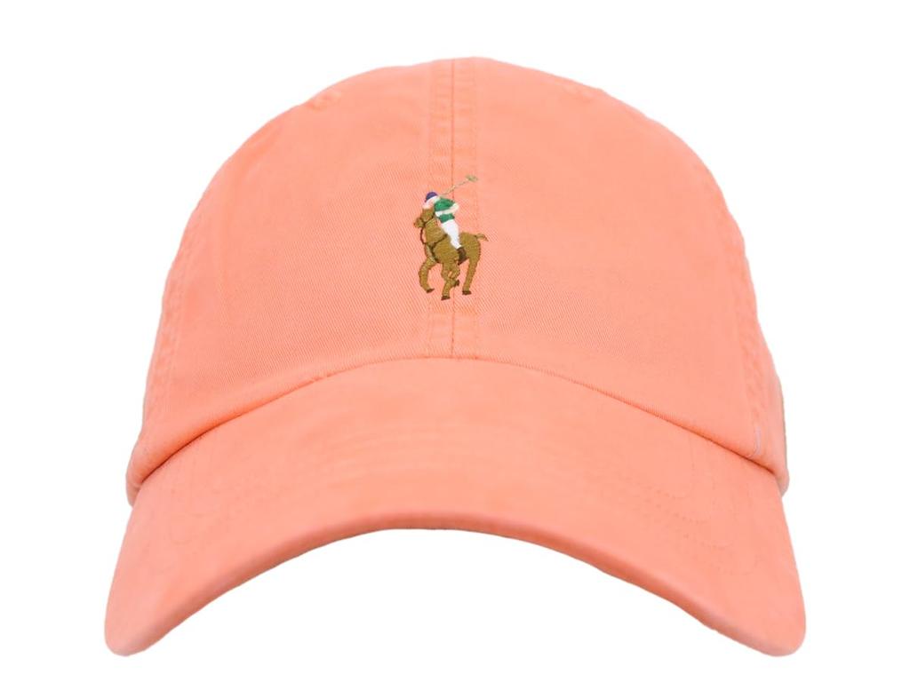 (POLO Ralph Lauren) POLO Ralph Lauren Men's Women's Multicolor Pony Embroidered Signature Pony Cap Hat 01080210 ORANGE [Used]