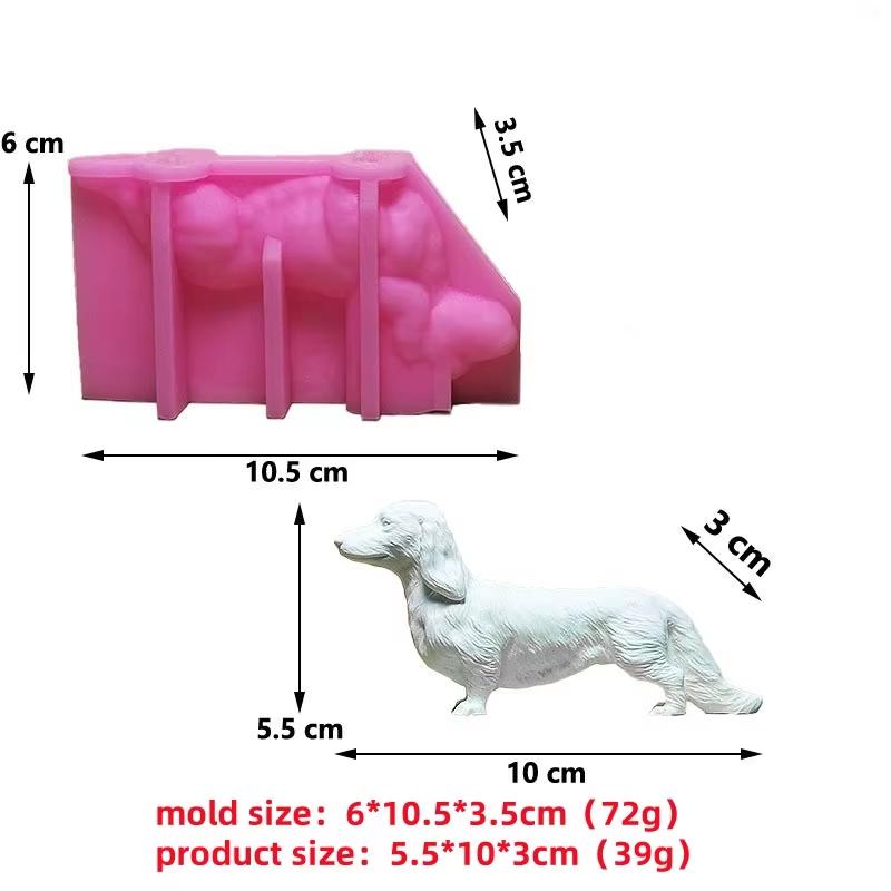 

3D Cute Cat Dog Candle Silicone Mold Handmade Sausage Dog Poodle Aromatherapy Cream Candle DIY Animal Resin Doll Decoration Gift