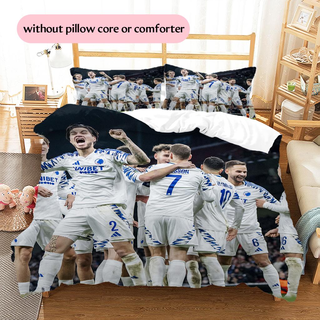 Copenhagen Football Club Pattern Bedding Home Decoration Birthday Gift (1 * duvet cover + 2 * pillowcase, without core)