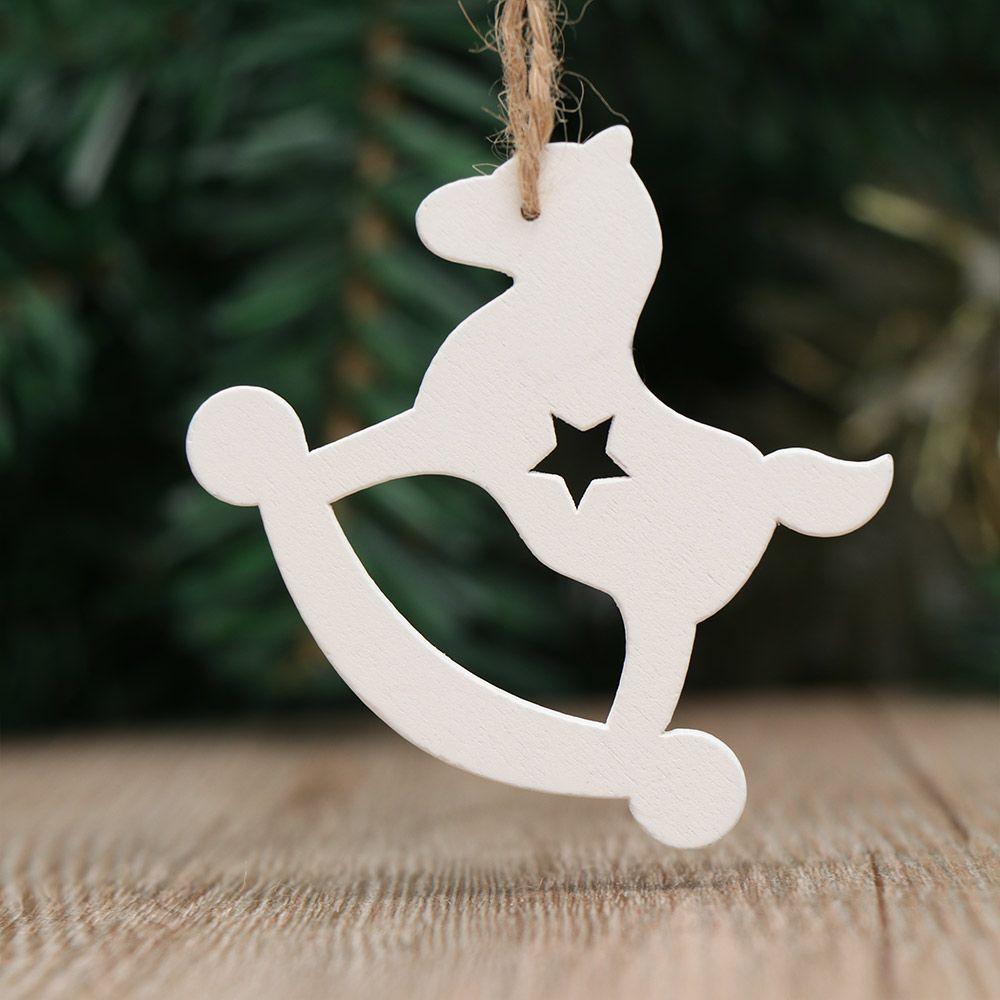 Home Decor DIY Gifts Xmas Hanging Wooden Ornaments  Christmas Tree Decoration Santa/Elk/Angel