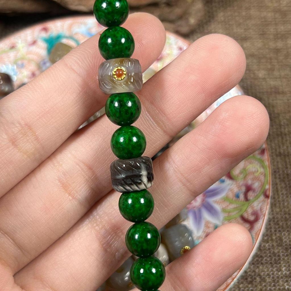 Agat-Inlay-Federperlen im tibetischen Stil: Abstandshalter und passende Perlen für DIY-Armbänder & Kulturellen Schmuck