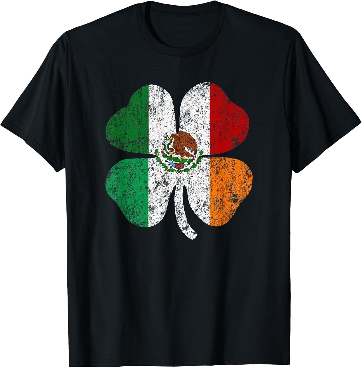 BEST! Mexican Irish Mexico Ireland Flag Tee S-3XL S