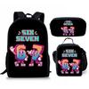 Hip Hop Popular Funny 67 Six Seven 3D Print 3pcs/Set Pupil School Bags Laptop Daypack Backpack Crossbody Lunch Bag Pencil Case