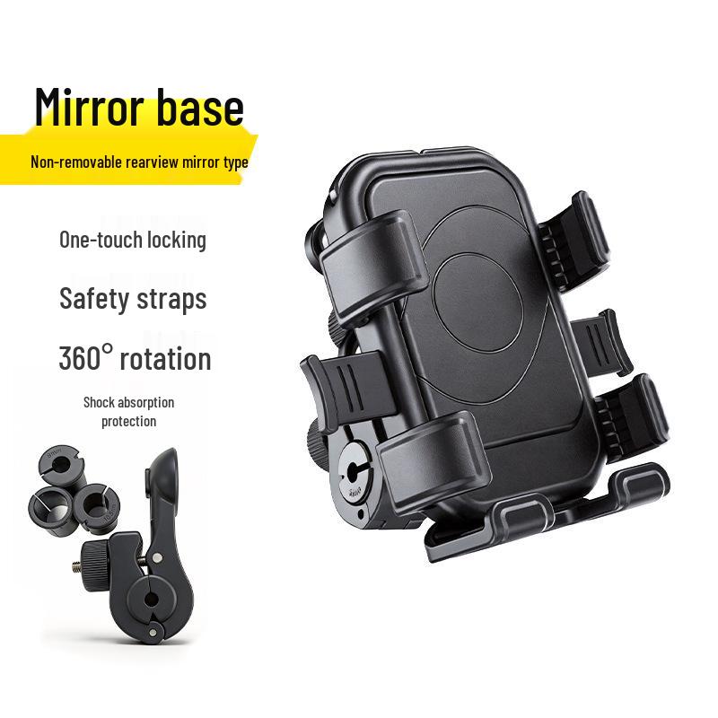 Shockproof Phone Holder for Cycling, Mountain Bikes, Motorcycles & Scooters with Anti-Shake Straps & Fixing Bracket