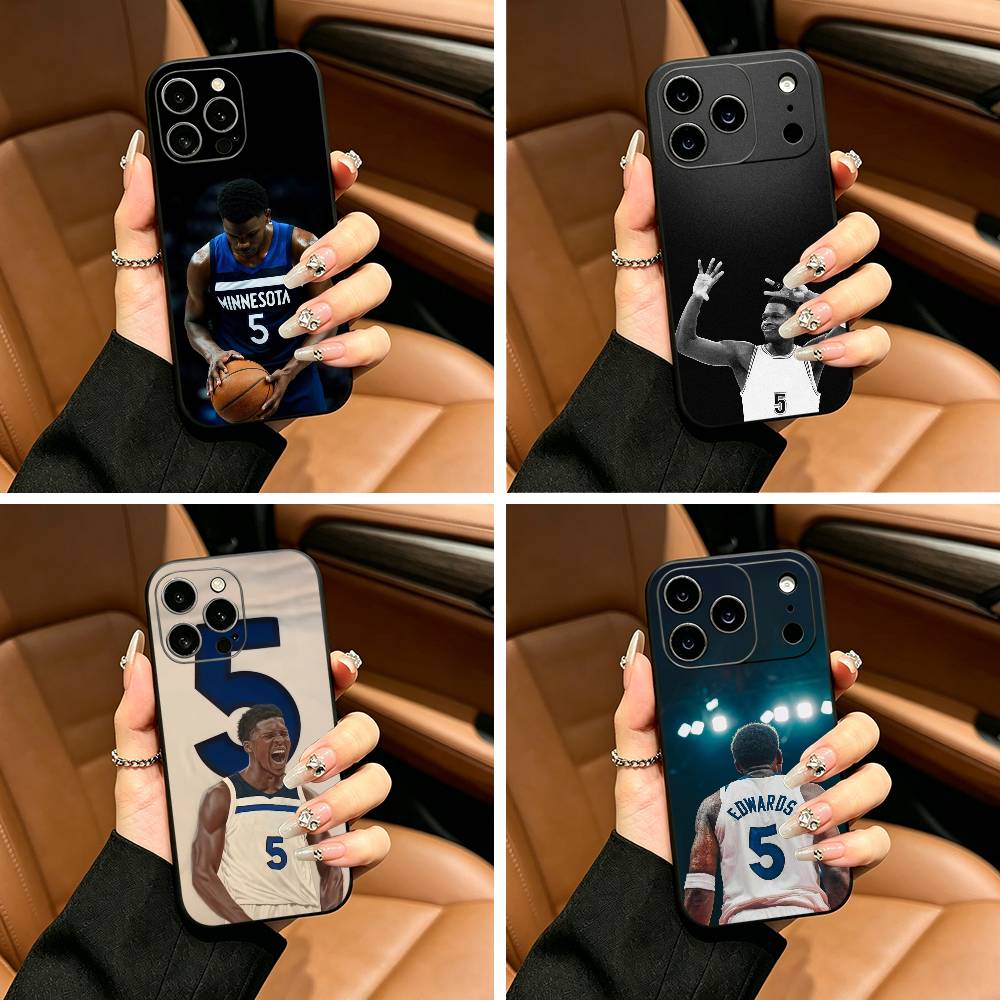 A-Anthony- Edwards- Antman -5 Phone Case For iPhone 17,16,15,14,13,12,11 Pro Max,16/15/14Plus,XS Soft Black Cover