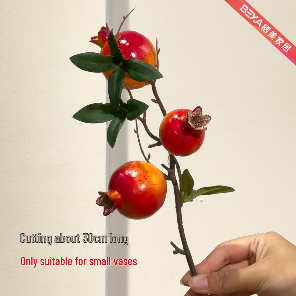 

Auspicious Pomegranate Floral Ornaments – Festive Artificial Branch with Fruit and Flowers for Dining Table Decor