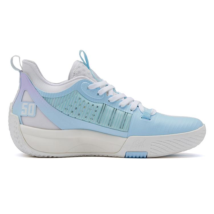 New 361° Chan 3 MOD Ice Blade Durable Breathable Mid Top Basketball Shoes Women's White Blue 582221118-3