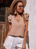 Women's V-neck Ruffle Vest Top Summer Sleeveless Shirt