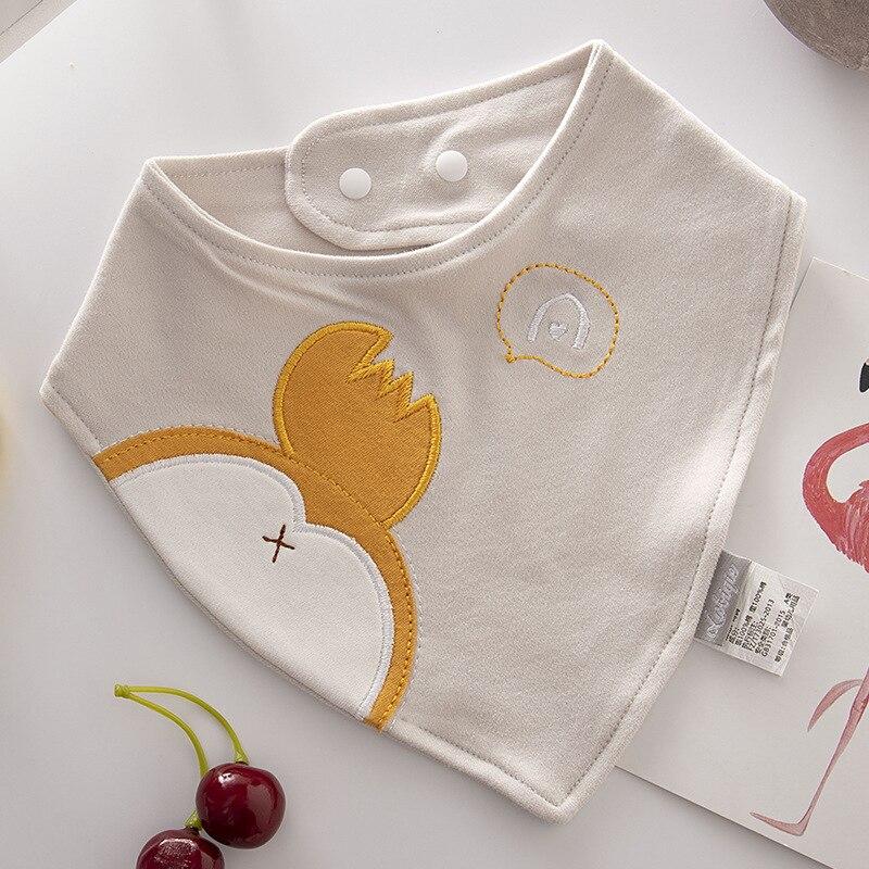 Baby Bibs Triangle Double Cotton Bibs Cartoon Print Saliva Towel Baby Boys Girls Feeding Apron Cotton Bandana Bibs Burp Cloths
