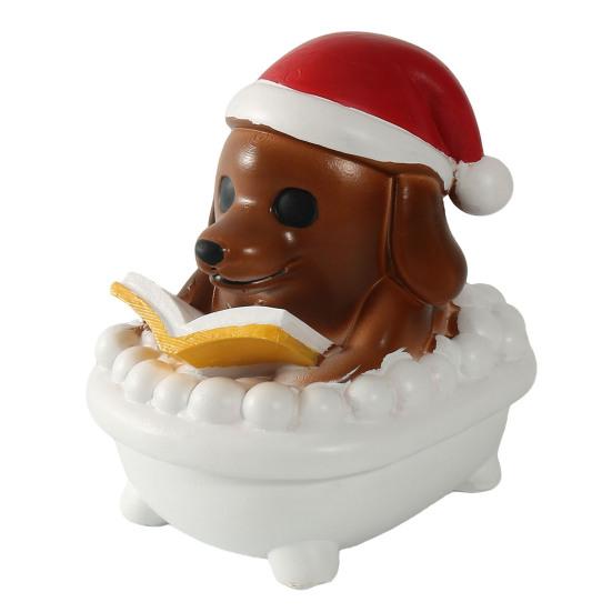 

Рождественский щенок Ночник Светодиодный Полимерный Призрак Курица Скульптура Питание от USB Теплая Желтая Лампа Милая Фигурка Животного Украшение для Спальни Стола Little Dog