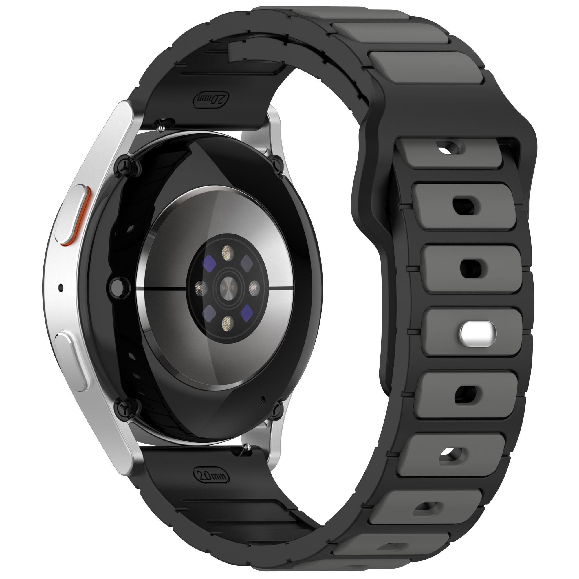 

Для Huawei Watch GT 5/GT 4 46мм/Samsung Gear S3 Classic/S3 Frontier Силиконовый ремешок Двухцветный ремешок для часов Black/Grey