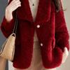 Fur New Lapel Imitation Sheep Shearing Lamb Wool Granular Coat Women's Thickened Warm Young