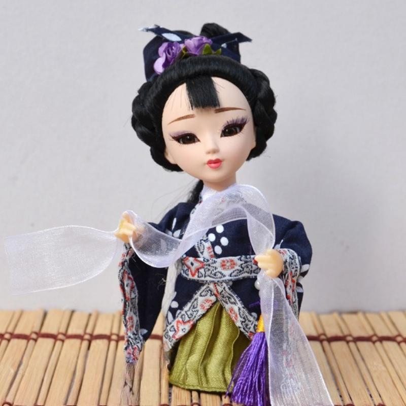 Chinese Peking Opera Mask Doll Opera Character Decoration Silk Doll Chinese Handmade Decorative Gifts Shop Decoration Doll