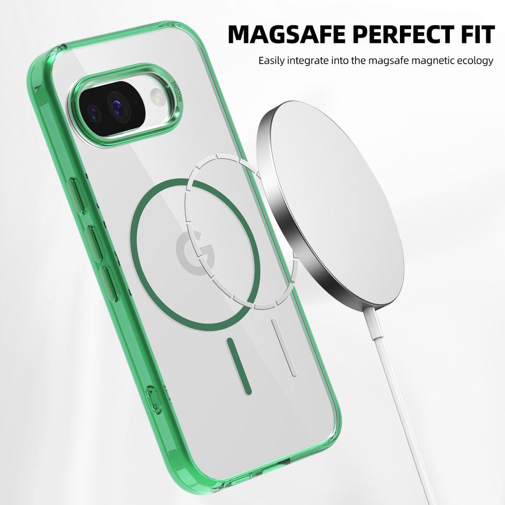 Pro Google Pixel 9a Magnetické pouzdro Kompatibilní s MagSafe TPU PC Průhledný kryt na telefon