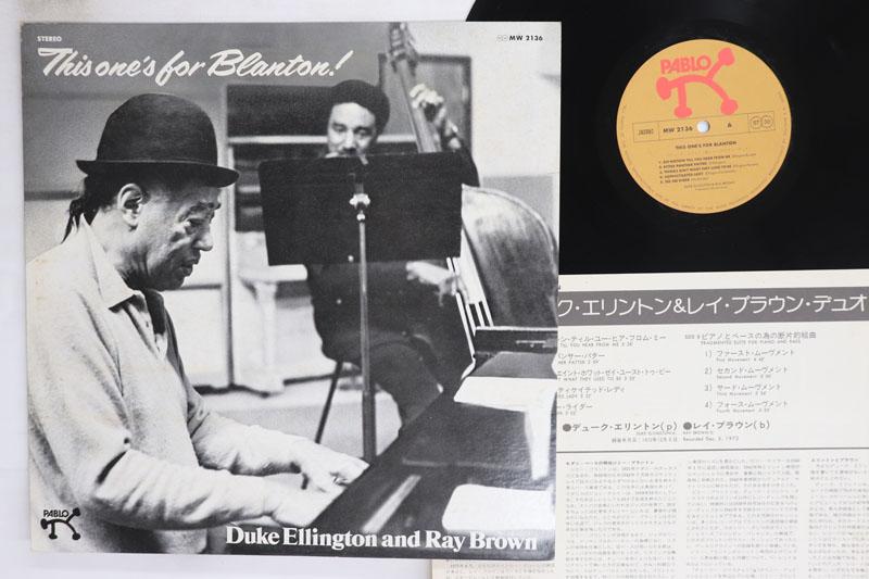 Виниловая пластинка DUKE ELLINGTON RAY BROWN This Ones For Blanton MW2136 PABLO 1975 Япония Джаз Б/у