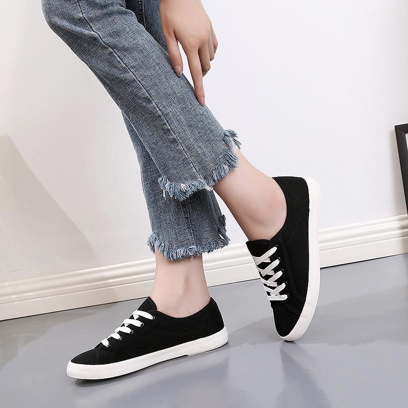 Yuanbu C030 Low-Top Breathable White Canvas Sneakers - Unisex Casual Lace-Up Shoes
