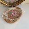 Oval Lace Embroidered Coaster Anti-scald Photo Props Insulation Dining Mat European Style Headboard Decorative Pad