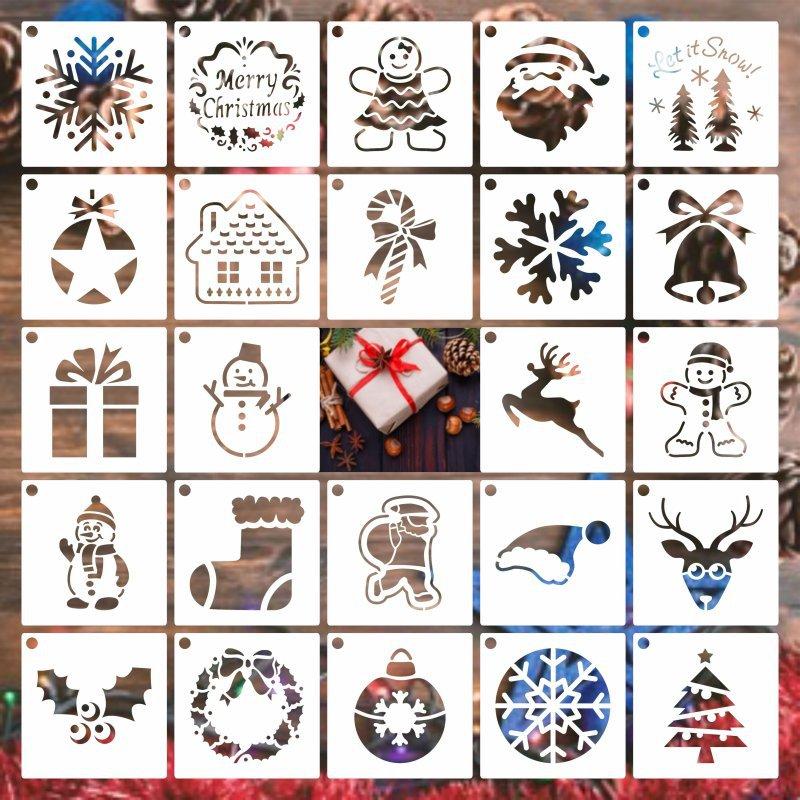 

Рождественский Деревянный Полый Шаблон для Рисования Рождественский Элемент Узор Круглый Подвесной Полый Шаблон для Рисования