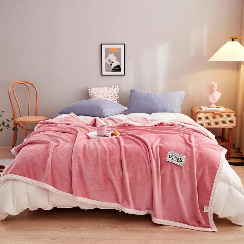 Latest Milk Velvet Autumn Winter Blanket designed for Bed Thick Flannel Weighted Blankets Gentle Comfortable Warm Plush Blankets designed for Bed Sofa