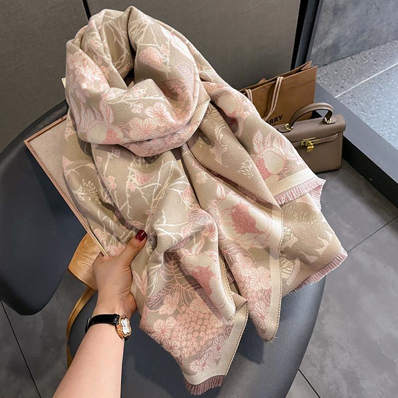 

Luxury Brand Cashmere Women Plaid Scarf Winter Warm Shawl and Wrap Bandana Pashmina Female Foulard Square Thick Blanket Poncho 65x185cm