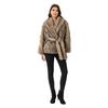 Imitation Fur Belt Belt Medium and Long Jacket Fashion Trend Women's Clothing Warm Thickened Plush Long-sleeved Jacket
