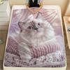 Schattig Ragdoll Kat patroon Flanellen Deken, Hoge kwaliteit Comfortabel voor Alle Seizoenen, Woondecoratie, Warmte en Comfort, Perfect voor Cadeaus.