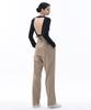 MALOUPE 2114 Single-Pleat Wide Pants (Beige)