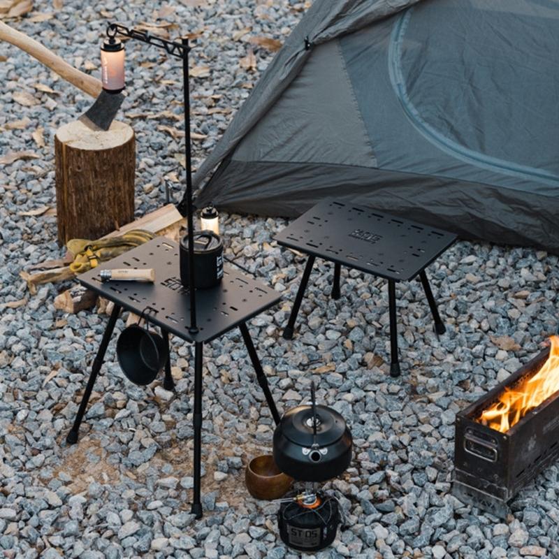 Adjustable Barbecue Desk Folding Table Portable Aluminum Alloys Folding Chair Outdoor Camping Desk Easy to Carry