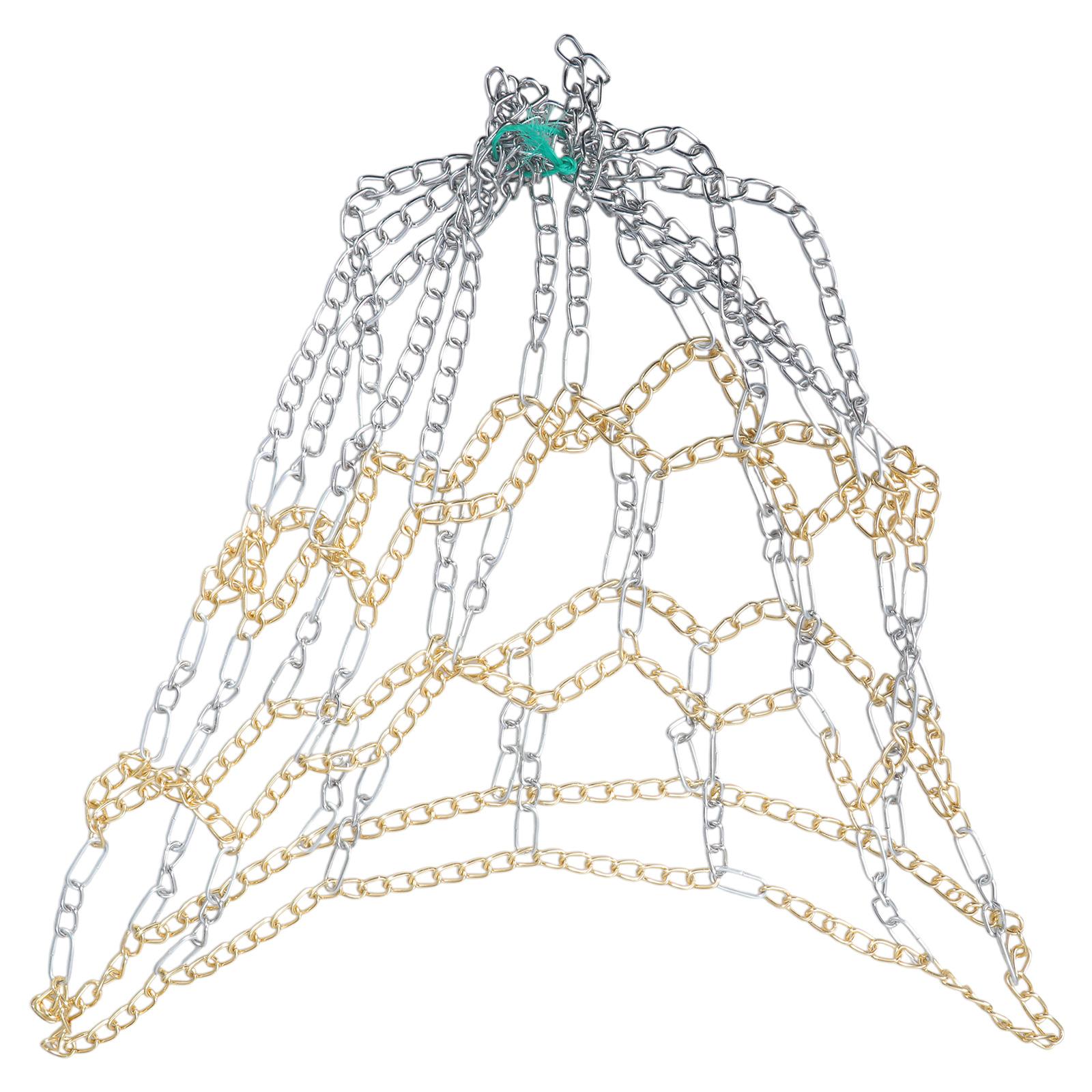 

Металлическая цепь баскетбольная сетка для помещения и улицы, тренировочная баскетбольная сетка для кольца с 12 крючками, нержавеющая, сетка-мишень для баскетбола разноцветный