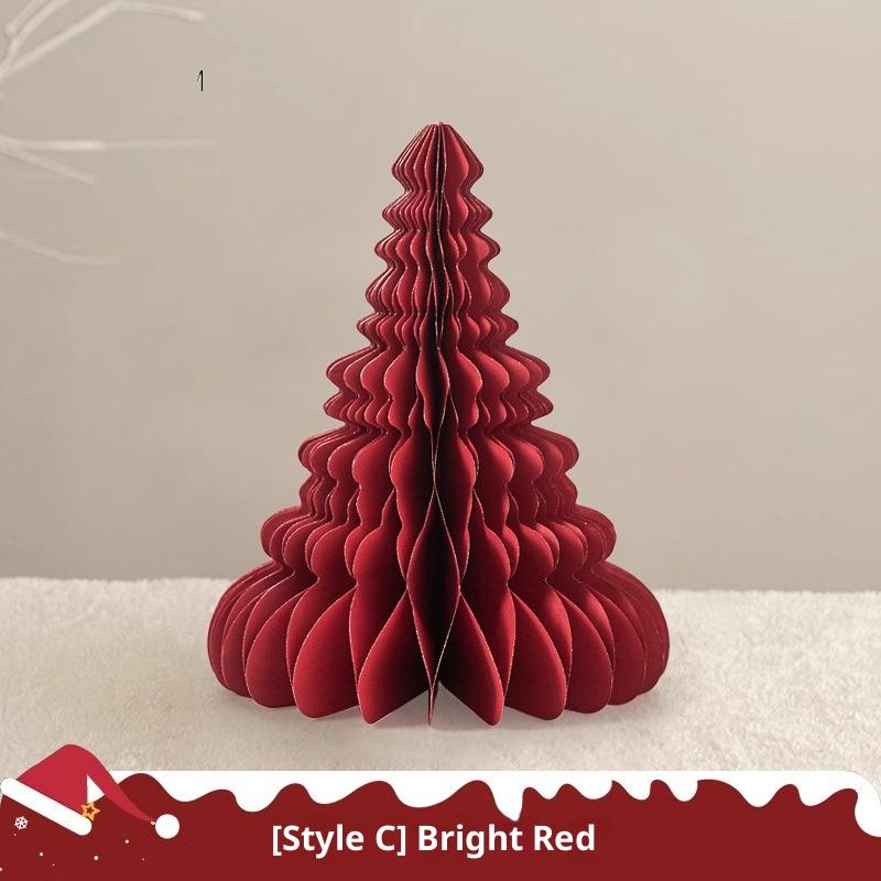 Stor juletrepynt 3D honeycomb-kule sammenleggbart papir juletre Navidad dekorasjoner skrivebord hengende juledekor