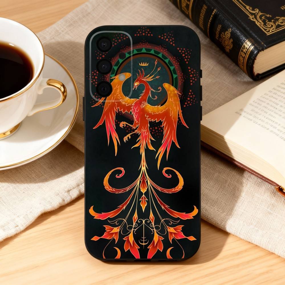 Cool Art Phoenix  Phone Case For Samsung Galaxy A73,A72,A71,A70,A53,A52,A51,Soft Silicone Black Cover