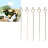 40 PCS Floral Card Holder Picks Gold Cone Shaped Gift Card Bouquet Holders for Photos Memo 150MM