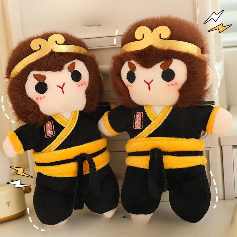Cute Monkey King Doll Monkey King Plush Toy Cartoon Destiny Black Wukong Doll Game Doll