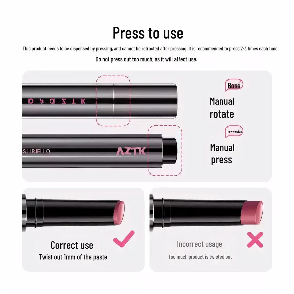 AZTK MJ02 Lip Jelly: Moisturizing, Mirror-Gloss Lip Balm for a Pure, Shiny, and Luminous Look.
