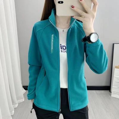 Polar Fleece Jacket for Women, Casual Fleece Jacket, Stand Collar, Thick Cardigan, Sports Outdoor Hoodie, Warm and Thick, Warm and Cozy