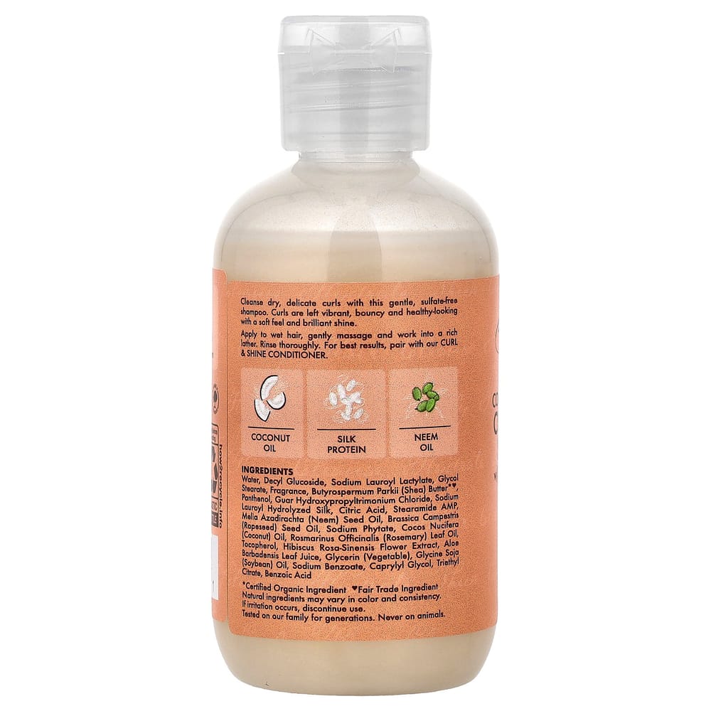 SheaMoisture Curl & Shine Shampoo for Thick, Curly Hair, Coconut & Hibiscus, 95ml (3.2 Fl Oz)