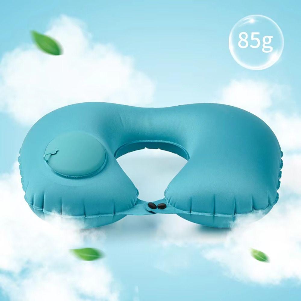 1Pcs Inflate Ring Press Inflateble Pillow U-Shape Neck Pillow  for Outdoor Traveling Car Airplane