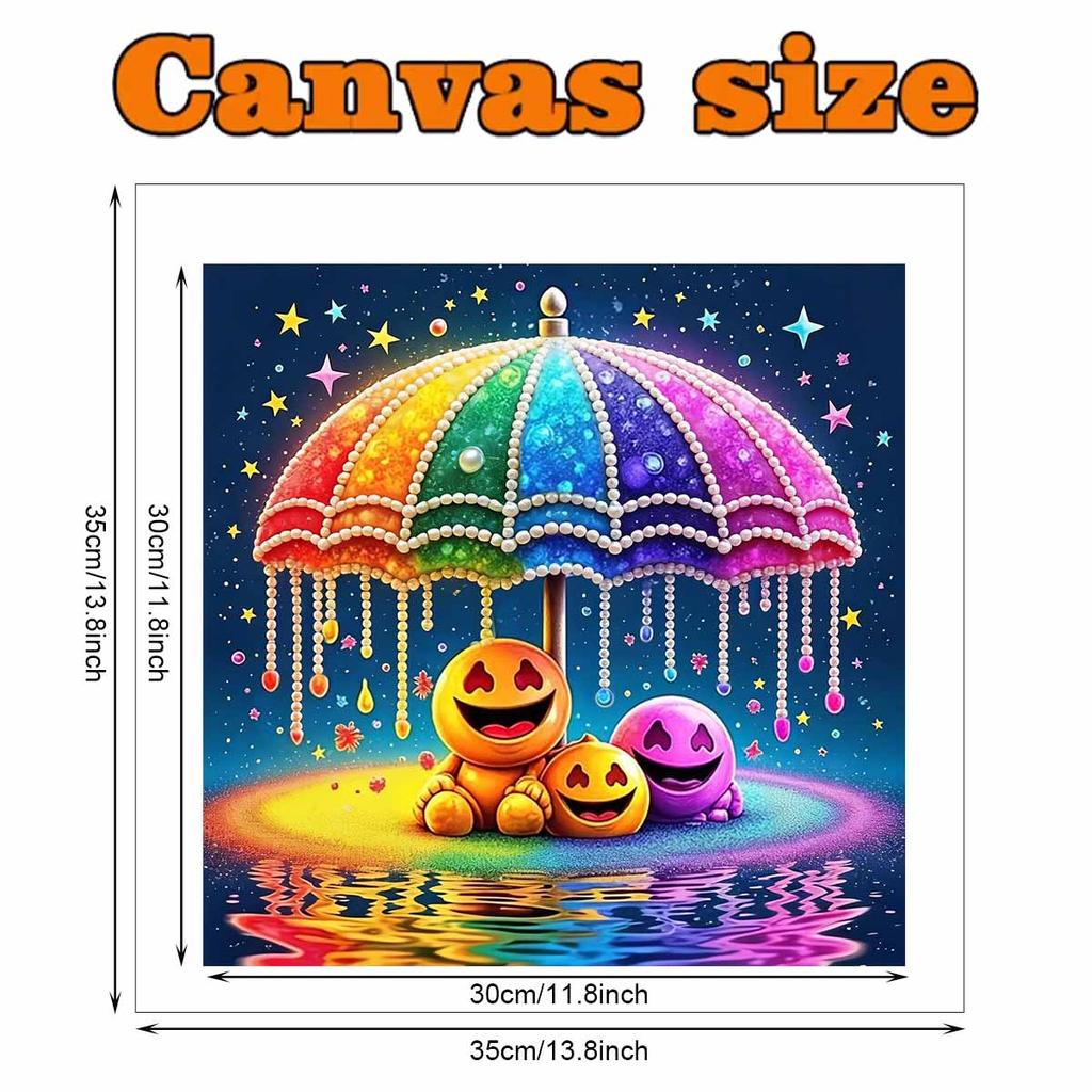 Gorgeous Umbrella Full 5D DIY Pearl Gem Art Diamond Painting Kits for Adults/Beginners Gift Idea Home Decor 11.81x11.81in