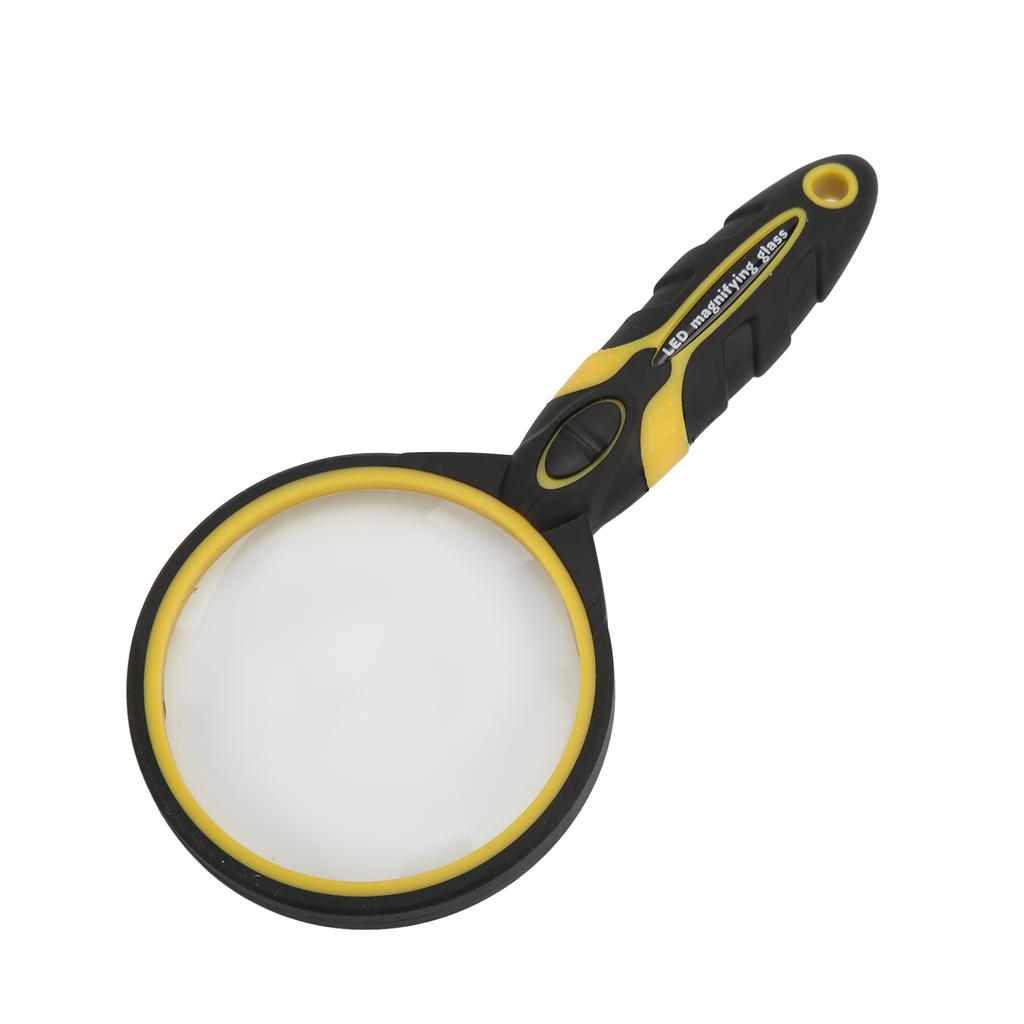 LED Magnifying Glass 5X Seniors Ergonomic Handheld Magnifier for Reading Antique Appreciation