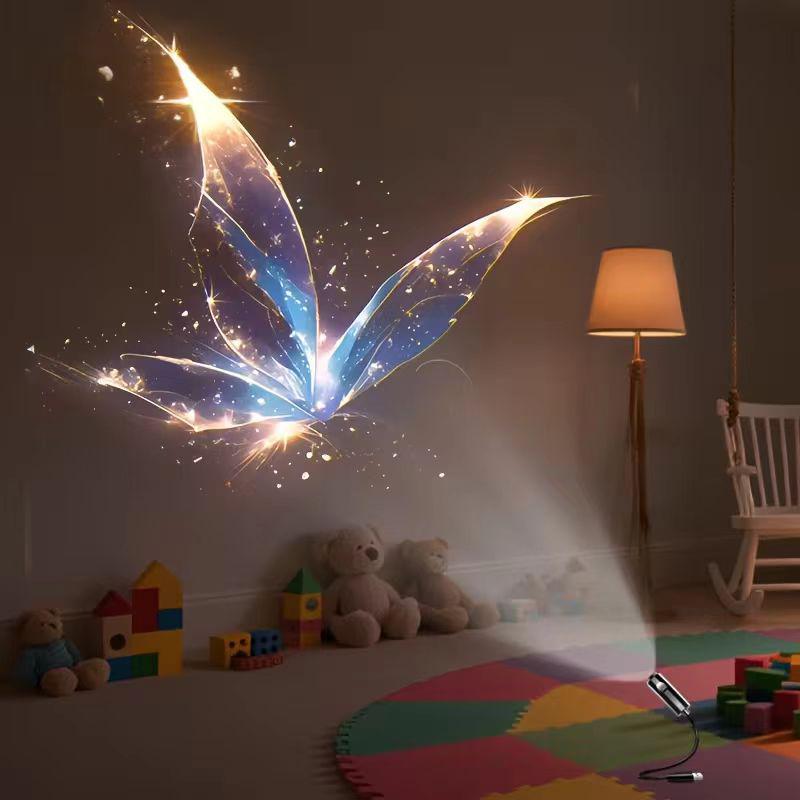 USB-betriebene 360° drehbare Projektorlampe: Kompaktes Nachttischlicht für das Schlafzimmer