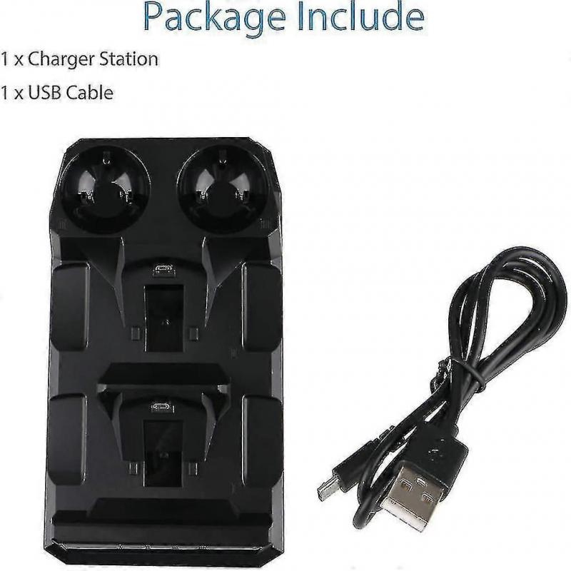 Charging Stand For Two Ps4/Psvr/Move Motion Controllers, 4-In-1 Charging Station Desk Station Charging Stand For Playstation Ps4 Psvr Vr Move