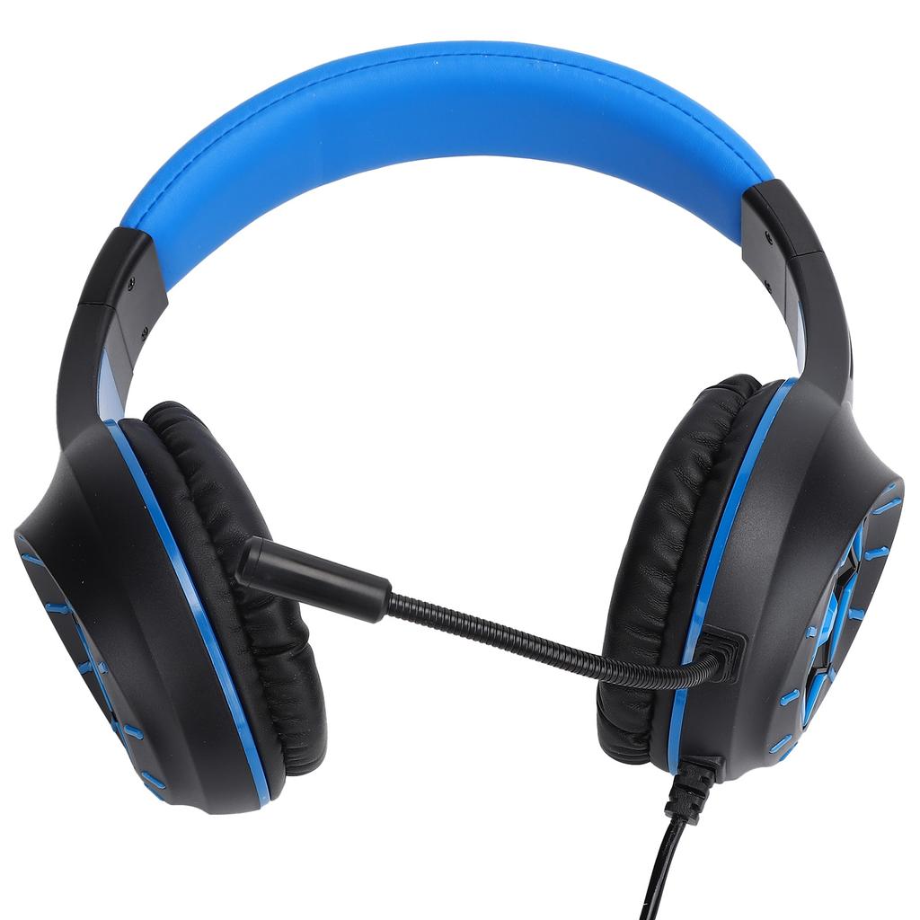 Gaming Headset 40mm Wired Stereo Headphone with Cool LED Light Microphone for PC Laptop