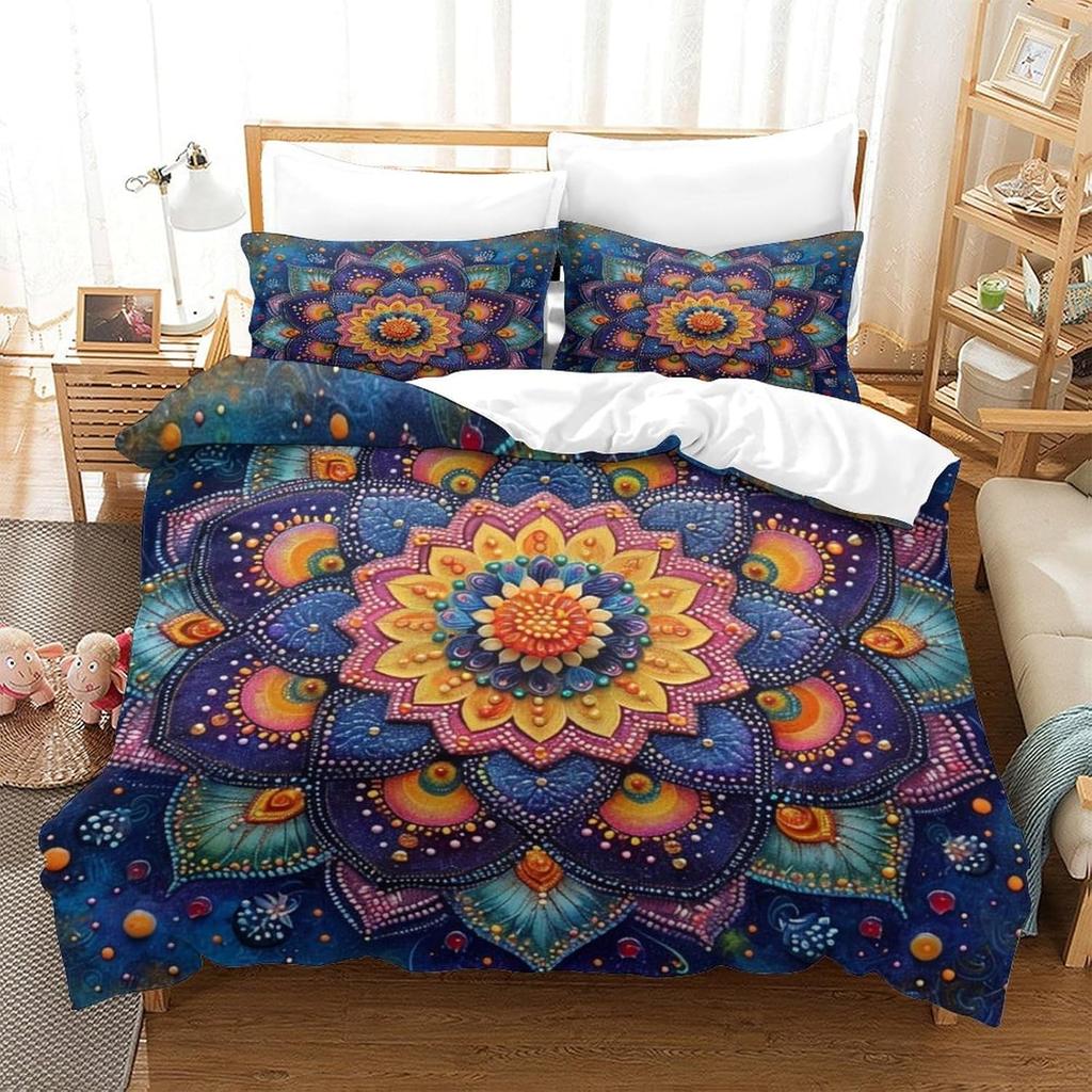 Comforter Flower Of Life Bohemia Mandala Mayan Calendar Comforter Abstract Sacred Geometry Theme Bedding Set S