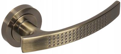 Interior Door Handle, Split Plate, Round, Antique Brass