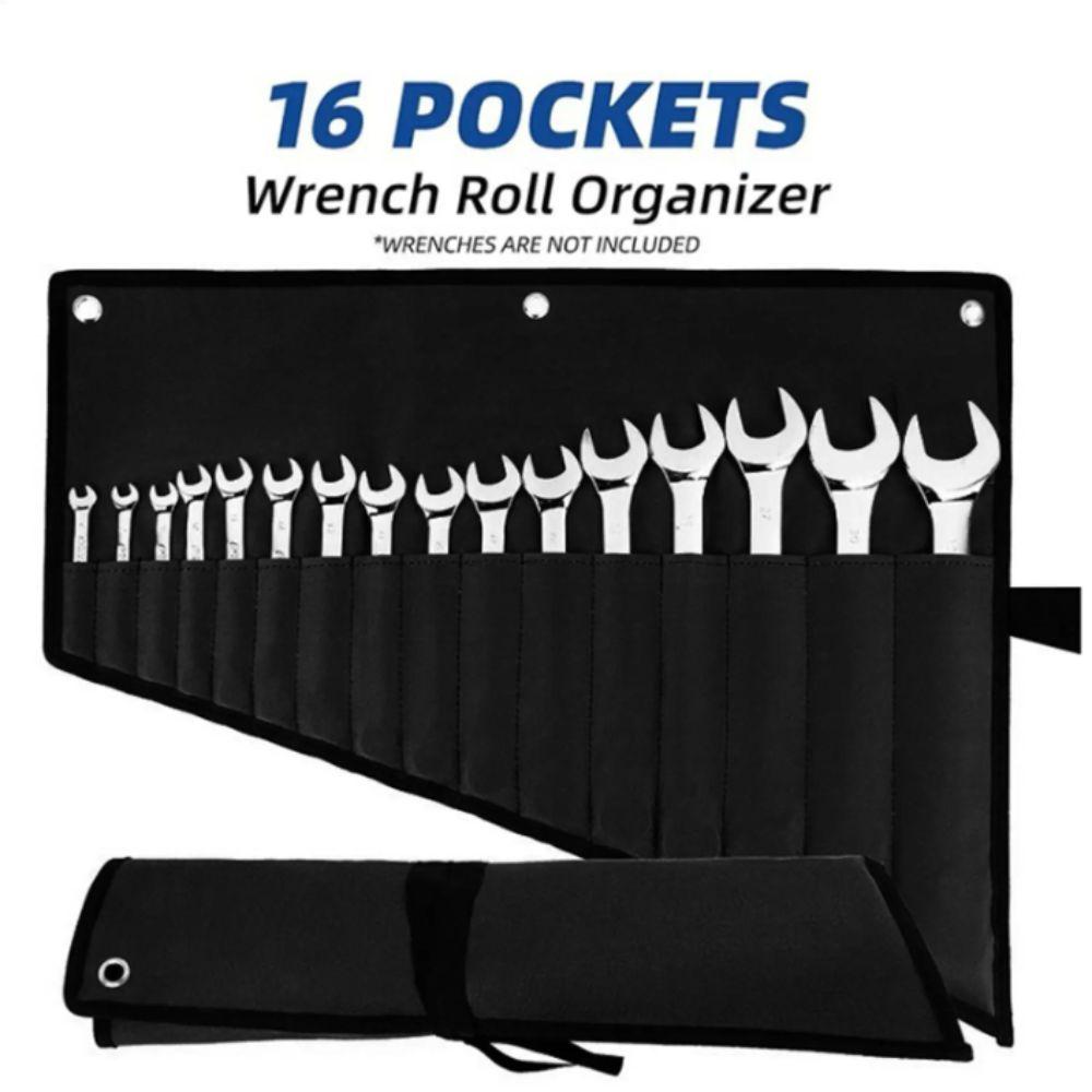 Water Proof Oxford Cloth Tool Pouch Bag 16 Pockets Tool Roll Bag Wrench Pouch  Hand Tool Storage