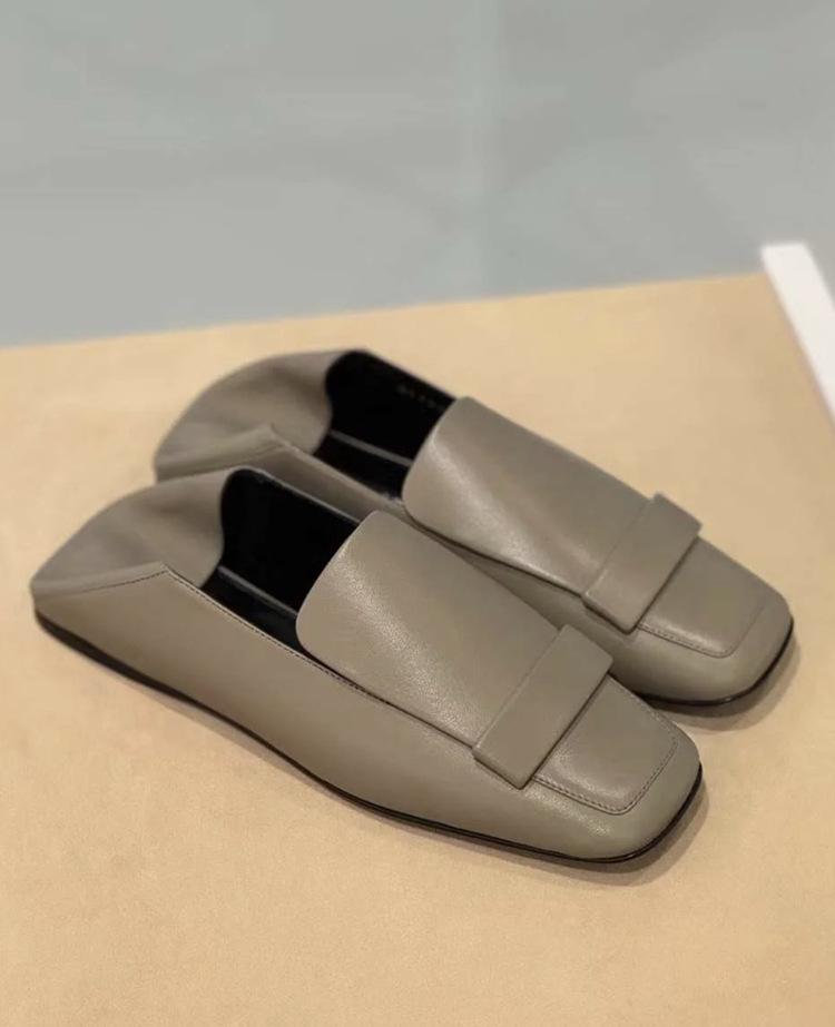 

Star new square head flat lazy shoes niche light luxury fashion casual shoes 40 серый