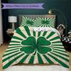 Leaf Clover Pattern Bedding uilt Set uilt Cover Pillowcase Home Decoration Birthday Gift (1 * duvet cover + 2 * pillowcase  without core)58